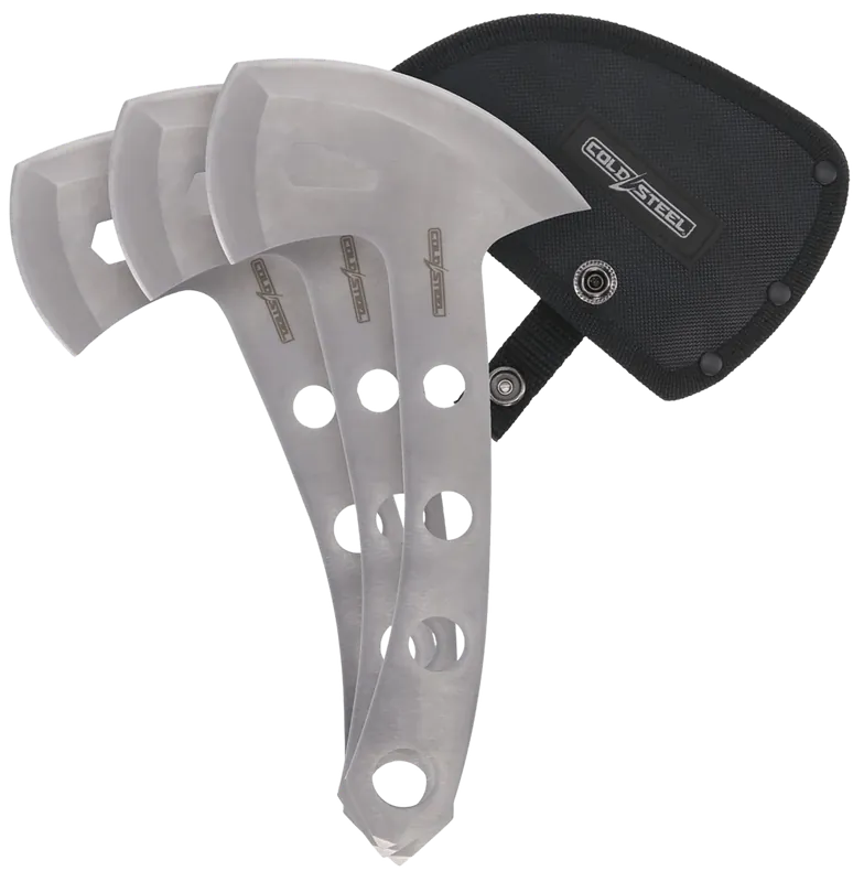 Cold Steel Throwing Axes 5" Plain 420 Stainless Steel Blade Set of 3 CSTH50AX3PK