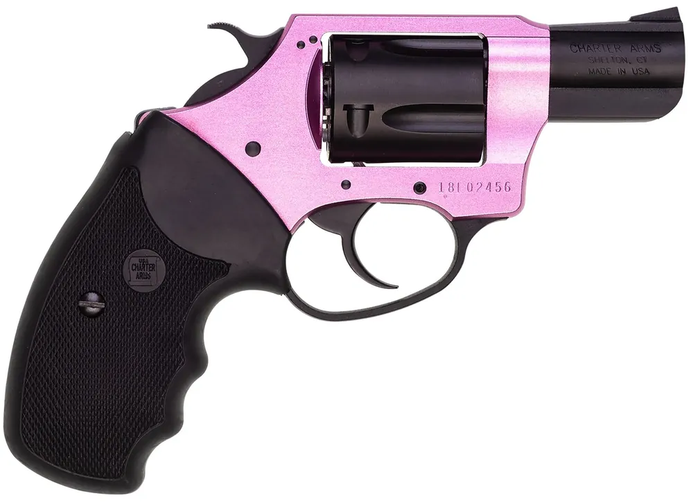 Charter Arms Pink Lady 38SPL Revolver 5Rd 2" Barrel Steel Cylinder Aluminum Frame Ramp Front Sight Rubber Grip DA/SA Black/Pink 53835