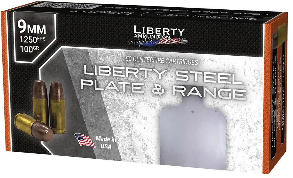 Liberty Steel Plate & Range 9mm Ammo 100 Grain Sinterfire Frangible 50 Rounds LAR90662