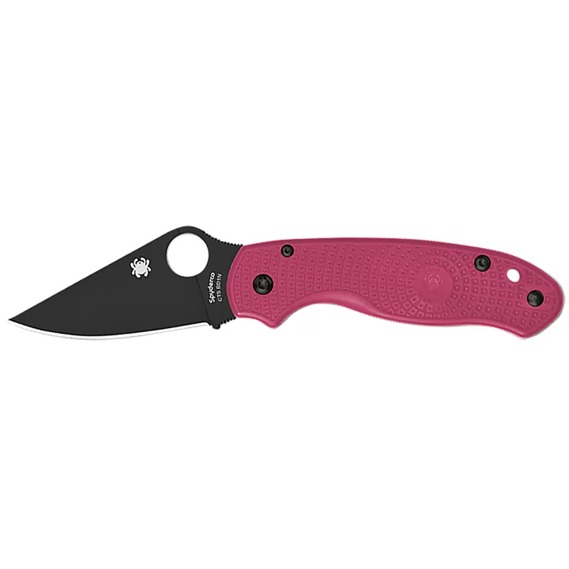 Spyderco Para 3 Lightweight Breast Cancer EDC Knife 2.93" DLC BD1N SS Blade