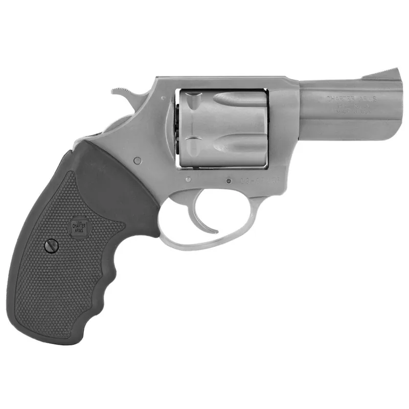 Charter Arms Bulldog 44 Special Revolver 5 Shot 2.5" Barrel Exposed Hammer Black Rubber Grip Double Action/Single Action Matte Stainless Steel 74420